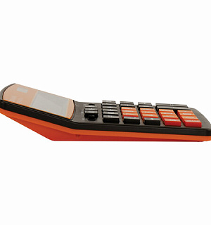 Калькулятор настольный BRAUBERG EXTRA COLOR-12-BKRG (206x155 мм), 12 разрядов, двойное питание, ЧЕРНО-ОРАНЖЕВЫЙ, 250478