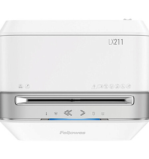 Уничтожитель (шредер) FELLOWES LX211, 5 уровень секретности, 2x12 мм, 15 листов, 23 л, белый, FS-50503