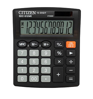 Калькулятор настольный КОМПАКТНЫЙ CITIZEN бухг. SDC812(BN/ NR) 12 разряд DP
