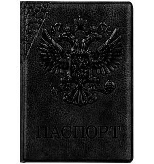 Обложка для паспорта OfficeSpace "Герб", кожзам, черный