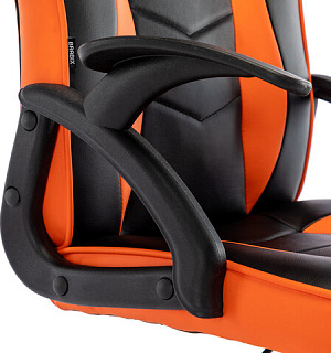 Кресло компьютерное BRABIX "Shark GM-203", экокожа, черное/оранжевое, 532513