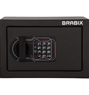 Сейф мебельный BRABIX "SF-170EL", 170х260х230 мм, электронный замок, черный, 291143, S103BR210614