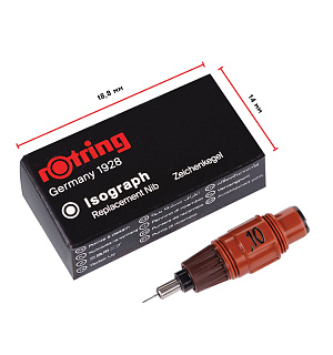 Пишущий элемент для изографа Rotring 0,1мм, картон. упаковка