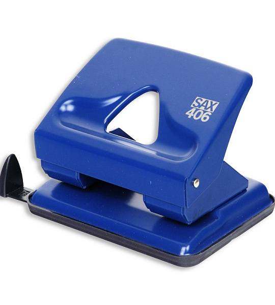 Дырокол SAX 406 до 30л., металл, с лин., синий, Австрия-Венгрия