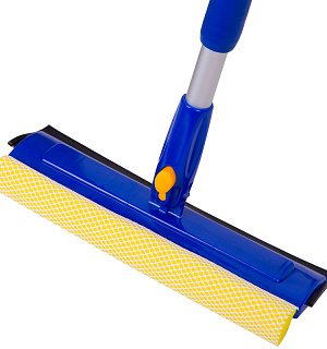 Стекломойка OfficeClean Professional, вращающ.,телеск. ручка,раб.часть 25см(стяжка,губка,ручка)