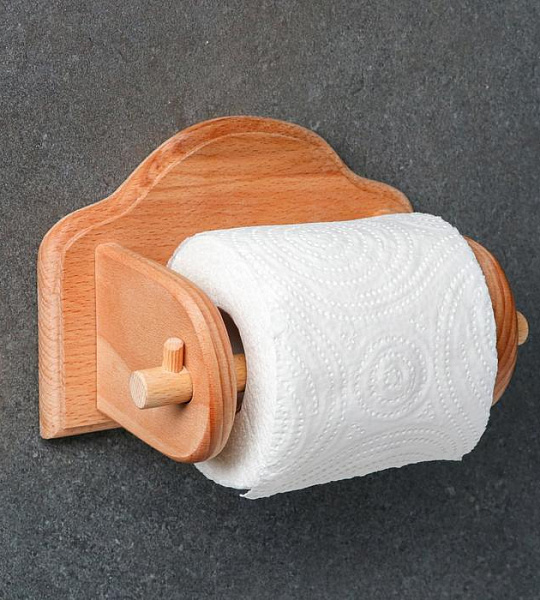 Держатель для туалетной бумаги, 19х14х12 см, массив бука
