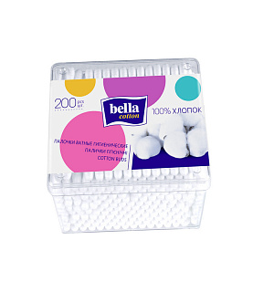 Палочки ватные Bella cotton 200шт/уп моноблок (BC-081-P200-081)