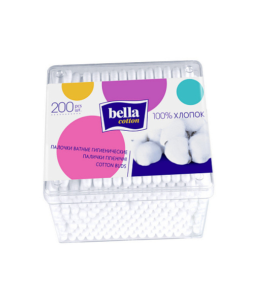 Палочки ватные Bella cotton 200шт/уп моноблок (BC-081-P200-081)