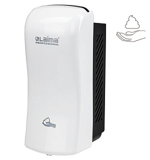 Дозатор для мыла-пены LAIMA PROFESSIONAL ORIGINAL, НАЛИВНОЙ, 0,8 л, белый, ABS-пластик, 605776