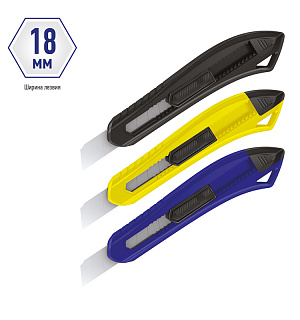 Нож канцелярский 18мм Berlingo "Razzor 100", push-lock, ассорти, европодвес