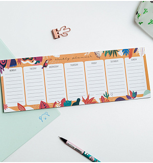 Планер на неделю MESHU 297*105мм, 30л., "Bright life", на склейке