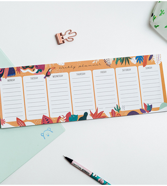 Планер на неделю MESHU 297*105мм, 30л., "Bright life", на склейке