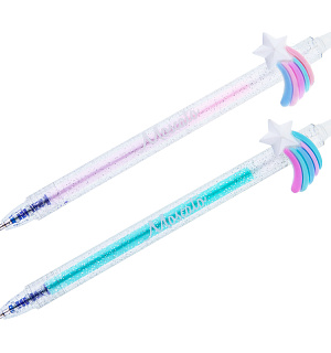 Ручка гелевая стираемая автоматическая MESHU "Cute Star" синяя, 0,5мм, корпус ассорти