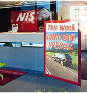 Комплект рамок самоклеящихся магнитных информационных 2шт. Durable "Duraframe" А4, красный