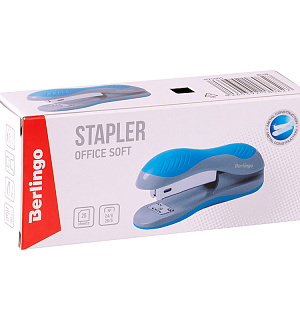 Степлер №24/6, 26/6 Berlingo "Office Soft" до 25л., пластиковый корпус, синий