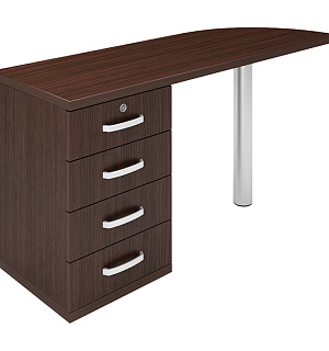 Тумба приставная с топом левым МФ Виско Консул/Венге, 1500*500*740 ТТПЛ-1/Венге (ПОД ЗАКАЗ)