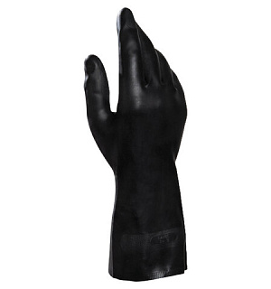 Перчатки латексно-неопреновые MAPA Technic/UltraNeo 401, хлопчатобумажное напыление, размер 7 (S), черные