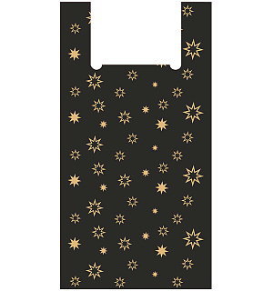 Пакет-майка OfficeClean "Звезды ", 30+16*60см, 15мкм