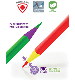 Карандаши цветные пластиковые Berlingo "Цирк", 12цв., заточен., картон, европодвес
