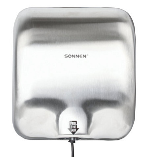 Сушилка для рук SONNEN HD-999, 1800 Вт, нержавеющая сталь, антивандальная, хром, 604746