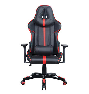 Кресло компьютерное BRABIX "GT Carbon GM-120", две подушки, экокожа, черное/красное, 531931