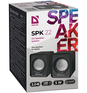 Колонки Defender SPK 22, 2*2,5W, питание от USB, черный