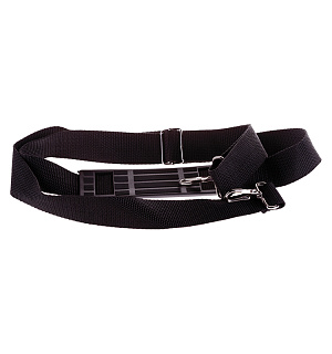 Портфель OfficeSpace "Rotterdam", люкс кожзам, черный, 3 отделения, метал. замок, с ремнем