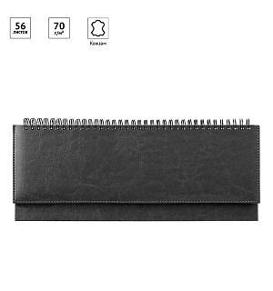 Планинг недатированный, 330*130мм, 56л., кожзам, OfficeSpace "Nebraska", черный