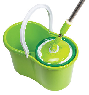 Набор для уборки LAIMA, ведро 7 л/5 л с отжимом, швабра с круглой насадкой (2 шт., крепление кольцо), 603624