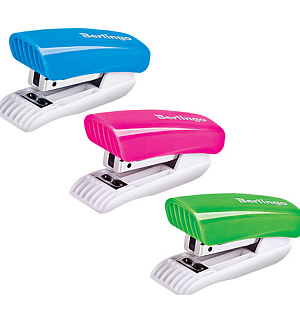 Мини-степлер №24/6, 26/6 Berlingo "Blitz" до 15л., пластиковый корпус, ассорти