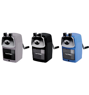 Точилка механическая Berlingo, метал. корпус, ассорти, инд. упаковка