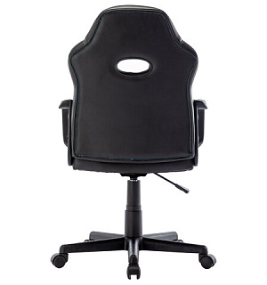 Кресло компьютерное "BRABIX Stripe GM-202", экокожа, черное/голубое, 532509