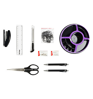 Настольный органайзер Berlingo "BR", 9 предметов, вращающийся, черный/фиолетовый