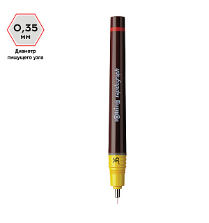 Рапидограф Rotring 0,35мм, пластик. корпус, картридж с чернилами
