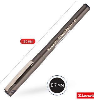 Ручка-роллер Luxor черная, 0,7мм, одноразовая