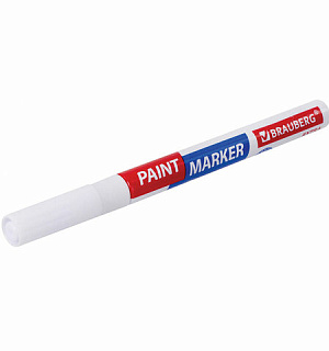 Маркер-краска лаковый EXTRA (paint marker) 2 мм, БЕЛЫЙ, УСИЛЕННАЯ НИТРО-ОСНОВА, BRAUBERG, 151967
