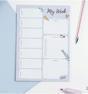 Планер на неделю MESHU 148*210мм (А5), 30л., "Sweet jam", на склейке