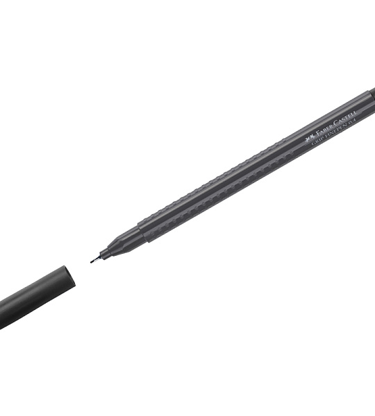 Ручка капиллярная Faber-Castell "Grip Finepen" черная, 0,4мм, трехгранная