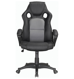 Кресло компьютерное BRABIX "Rider Plus EX-544" КОМФОРТ, экокожа, черное/серое, 531582