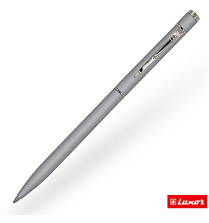 Ручка шариковая Luxor "Sleek" синяя, 1,0мм, корпус серый металлик, поворотный механизм