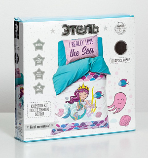 Постельное бельё «Этель» 1.5 сп Really mermaid 143*215 см, 150*214 см, 50*70 см -1 шт,100% хл, бязь