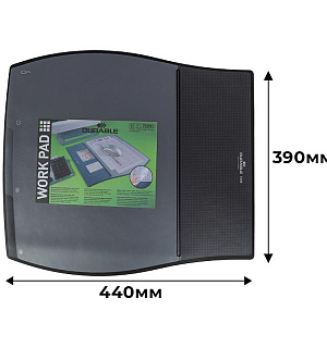Коврик на стол DURABLE 39х44см черный 3-и раб.уровня с прозр.слоями 7209