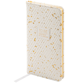 Еженедельник недатированный, карманный, 64л., кожзам, OfficeSpace "Fortune", белый, золотой срез