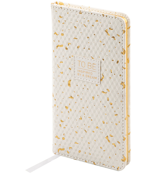 Еженедельник недатированный, карманный, 64л., кожзам, OfficeSpace "Fortune", белый, золотой срез