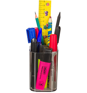 Подставка-стакан для канцелярских принадлежностей Attache office прозр черн