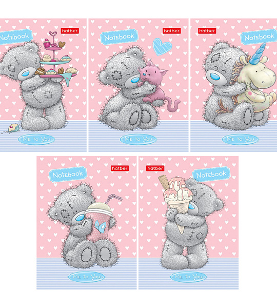 Блокнот А7 48л. на склейке Hatber "MeToYou", 3-х цветный блок