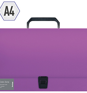 Папка-портфель 1 отделение Berlingo "Color Zone" A4, 330*230*35мм, 1000мкм, фиолетовая