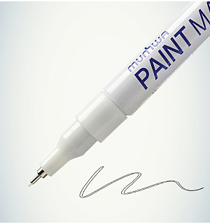 Маркер-краска MunHwa "Extra Fine Paint Marker" белая, 1мм, нитро-основа