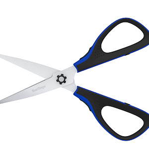 Ножницы Berlingo "Easycut 300", 17,5см, синие, мягкие вставки, европодвес