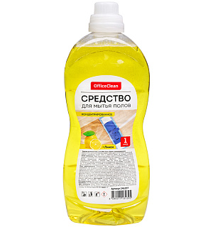 Средство для мытья полов OfficeClean "Лимон", концентрат, 1л